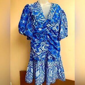 Farm Rio Tile Dream Multicolor Mini Dress Women's  Xl,NWT